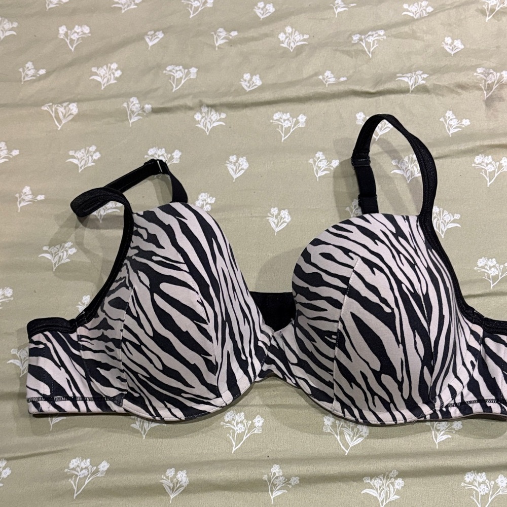 Cacique Zebra Print Bra in Black and White